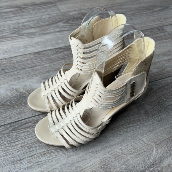 Roberto Vianni Gladiator Wedge  Sandals in Ivory - Picture 2 of 15